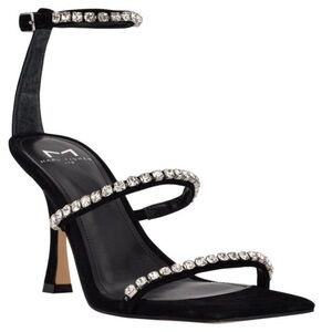 NIB Marc Fisher Dezzi Rhinestone Ankle Strap Suede Sandal